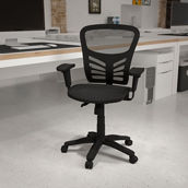Flash Furniture Mid-Back Transparent Mesh Multifunction Executive Swivel Ergonomic Office Chair with Adjustable Arms