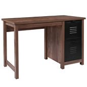 Flash Furniture New Lancaster Collection Wood Grain Finish Computer Desk with Metal Drawers