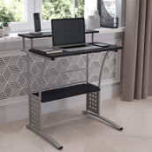 Flash Furniture Computer Desk with Top and Lower Storage Shelves