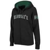Colosseum Women's Black Hawaii Warriors Arched Name Full-Zip Hoodie