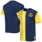Men's Mitchell & Ness Navy/Maize Michigan Wolverines Play By Play 2.0 T-Shirt