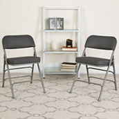 Flash Furniture 2 Pack HERCULES Series Premium Curved Triple Braced & Hinged Fabric Upholstered Metal Folding Chair