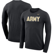 Men's Nike Black Army Black Knights School Wordmark Logo Performance Legend Long Sleeve T-Shirt