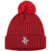 Youth New Era Red Houston Rockets Breeze Cuffed Pom Knit Hat