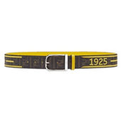 Fendi FF Logo Roma Italy 1925 Brown Yellow Leather Belt 7C0392 Size 105/42