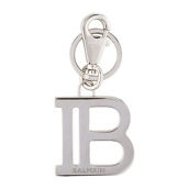 Balmain B-Keyring Silver-tone Metal Keychain TN4J001M