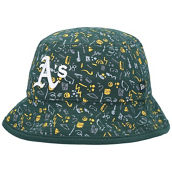 New Era Youth Green Oakland Athletics Pattern Bucket Hat
