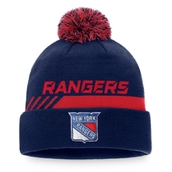 Men's Fanatics Branded Navy/Red New York Rangers Authentic Pro Team Locker Room Cuffed Knit Hat with Pom