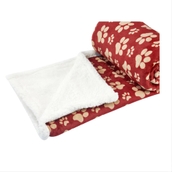 Happycare Tex ultra soft printed flannel rev to sherpa Pet throw