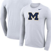 Men's Nike White Michigan Wolverines School Logo Legend Performance Long Sleeve T-Shirt
