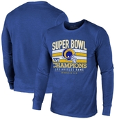 Majestic Threads Men's Threads Royal Los Angeles Rams Super Bowl LVI s Tri-Blend Long Sleeve T-Shirt