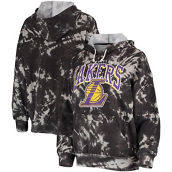 Majestic Threads Women's Threads Black Los Angeles Lakers Burble Tie-Dye Tri-Blend Pullover Hoodie