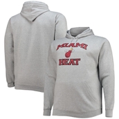 Men's Heathered Gray Miami Heat Big & Tall Heart & Soul Pullover Hoodie