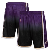 Men's Mitchell & Ness Purple/Black Los Angeles Lakers 2009/10 Hardwood Classics Fadeaway Reload 3.0 Swingman Shorts