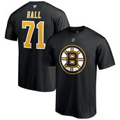 Men's Fanatics Branded Taylor Hall Black Boston Bruins Authentic Stack Name & Number T-Shirt