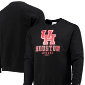 Men's Champion Black Houston Cougars Team Stack Powerblend Pullover Sweatshirt