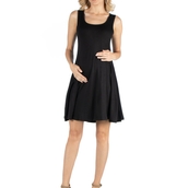 24seven Comfort Apparel A Line Slim Fit and Flare Maternity Dress