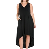 24seven Comfort Apparel High Low Plus Size Party Dress with Pockets