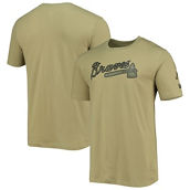 Men's New Era Olive Atlanta Braves Brushed Armed Forces T-Shirt