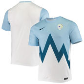 Men's Nike Light Blue/White Slovenia National Team 2020/21 Home Stadium Replica Jersey