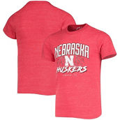 League Collegiate Wear Youth Heathered Scarlet Nebraska Huskers Victory Falls Tri-Blend T-Shirt