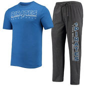 Men's Concepts Sport Heathered Charcoal/Blue Seton Hall Pirates Meter T-Shirt & Pants Sleep Set
