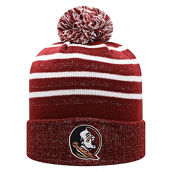 Girls Youth Top of the World Garnet Florida State Seminoles Shimmering Cuffed Knit Hat with Pom