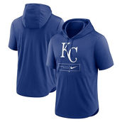 Nike Men's Royal Kansas City Royals Logo Lockup Performance Short-Sleeved Pullover Hoodie