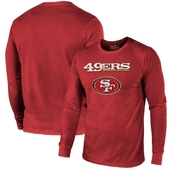San Francisco 49ers Majestic Threads Lockup Tri-Blend Long Sleeve T-Shirt - Scarlet