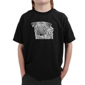 LA Pop Art Boy's Word Art T-shirt - Pug Face
