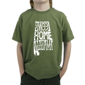 LA Pop Art Boy's Word Art T-shirt - Sweet Home Alabama
