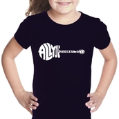 LA Pop Art Girl's Word Art T-shirt - All You Need Is Love