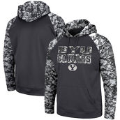 Colosseum Men's Charcoal BYU Cougars OHT Military Appreciation Digital Camo Pullover Hoodie