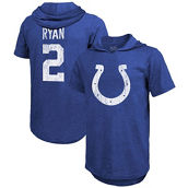 Men's Majestic Threads Matt Ryan Royal Indianapolis Colts Player Name & Number Short Sleeve Hoodie T-Shirt