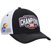 Men's Zephyr Black/White Kansas Jayhawks 2022 Big 12 Men's Basketball Conference Tournament Champions Locker Room Adjustable Hat