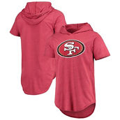Majestic Threads Men's Threads Scarlet San Francisco 49ers Primary Logo Tri-Blend Hoodie T-Shirt