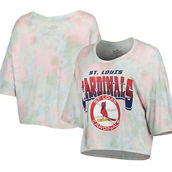 Majestic Threads Women's Threads St. Louis Cardinals Cooperstown Collection Tie-Dye Boxy Cropped Tri-Blend T-Shirt