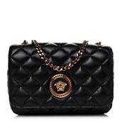 Versace Medusa Nappa Quilted Black Leather Chain Crossbody DBFI163S