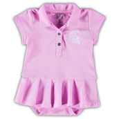 Girls Infant Garb Pink Michigan State Spartans Caroline Cap Sleeve Polo Bodysuit