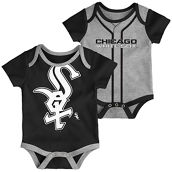 Newborn Black/Heathered Gray Chicago White Sox Double Two-Pack Bodysuit Set