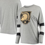Camp David Women's Heathered Gray Army Black Knights Swell Stripe Long Sleeve T-Shirt