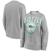 Women's Fanatics Branded Heathered Gray Seattle Seahawks Jump Distribution Tri-Blend Pullover Sweatshirt