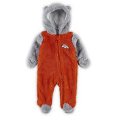 Newborn & Infant Orange/Gray Denver Broncos Game Nap Teddy Fleece Bunting Full-Zip Sleeper