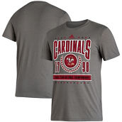 adidas Men's Heathered Charcoal Louisville Cardinals 2 NCAA Team National ships Reminisce T-Shirt