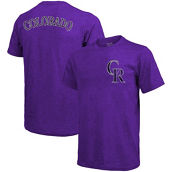 Majestic Threads Men's Threads Purple Colorado Rockies Throwback Logo Tri-Blend T-Shirt