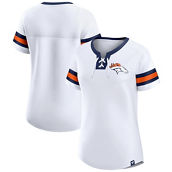 Women's Fanatics Branded White Denver Broncos Sunday Best Lace-Up T-Shirt