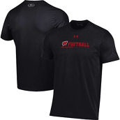 Under Armour Men's Black Wisconsin Badgers 2022 Sideline Football Performance T-Shirt
