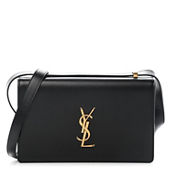 Saint Laurent Boston Lux Monogram Black Leather Shoulder Bag 601312