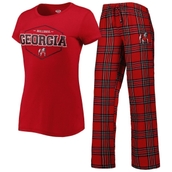 Women's Concepts Sport Red/Black Georgia Bulldogs Badge T-Shirt & Flannel Pants Sleep Set