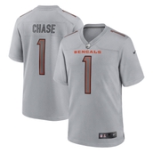 Men's Nike Ja'Marr Chase Gray Cincinnati Bengals Atmosphere Fashion Game Jersey